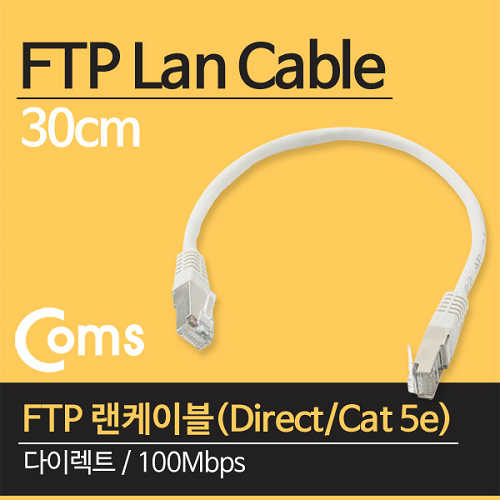 [라이트컴/COMS] FTP 랜케이블 DIRECT/CAT5e C3889 / 100Mbps 30cm