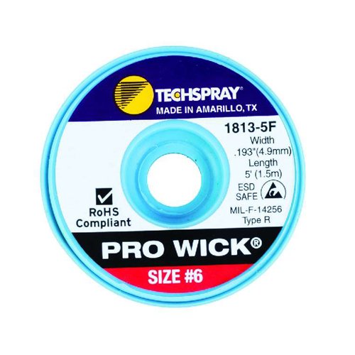 테크스프레이 / TECHSPRAY 솔더윅 1813-5F Pro-Wick 4.9mm*1.5M / 솔더위크