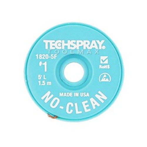테크스프레이 /  TECHSPRAY 솔더윅 1820-5F NO-CLEAN 0.9mm*1.5M/ 솔더위크