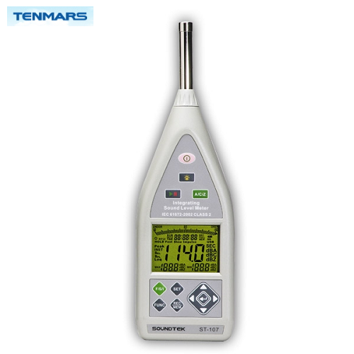[텐마스/TENMARS]소음계 ST-107 (적분형소음계/환경부형식승인품/32,000개 데이터저장/데시벨측정기)